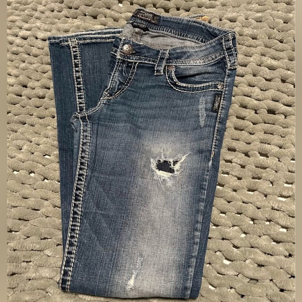 Silver Jeans Women's Blue Distressed Jeans